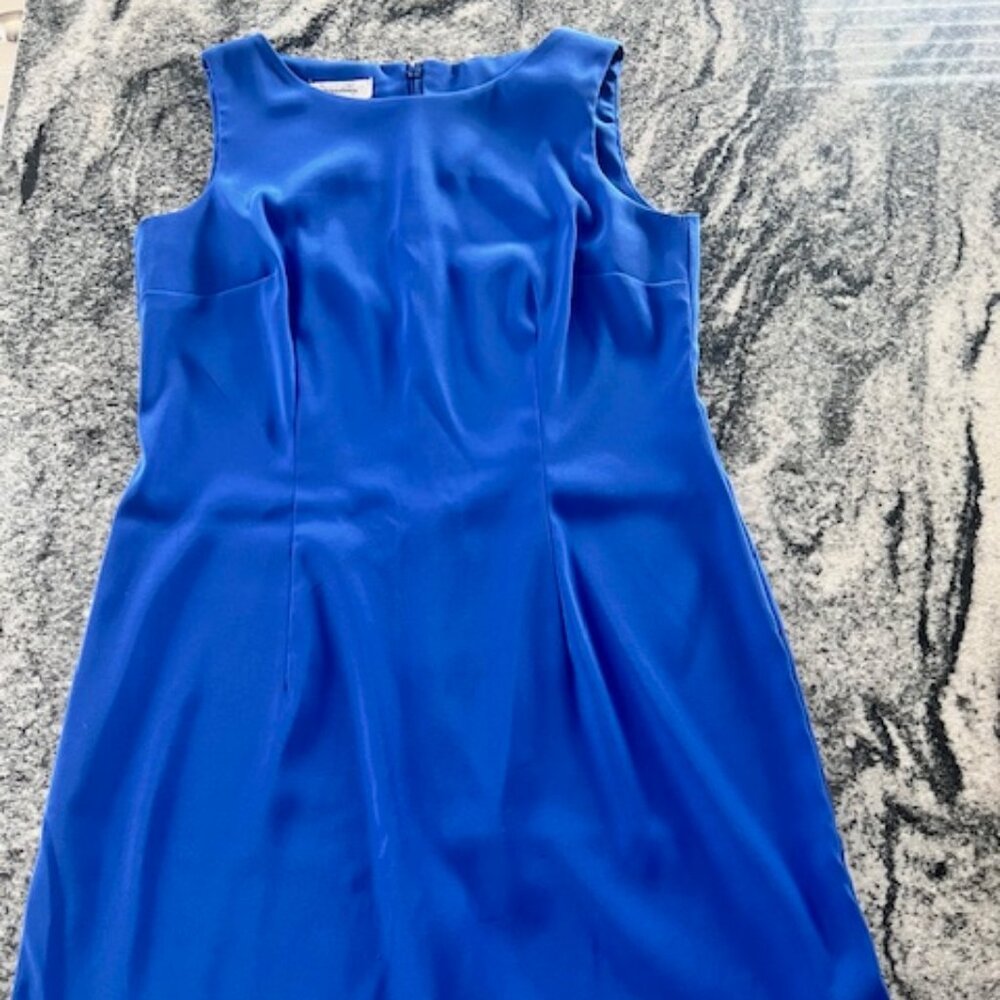 Dressbarn women's dress vibrant blue‎ professional business style sleeveless
